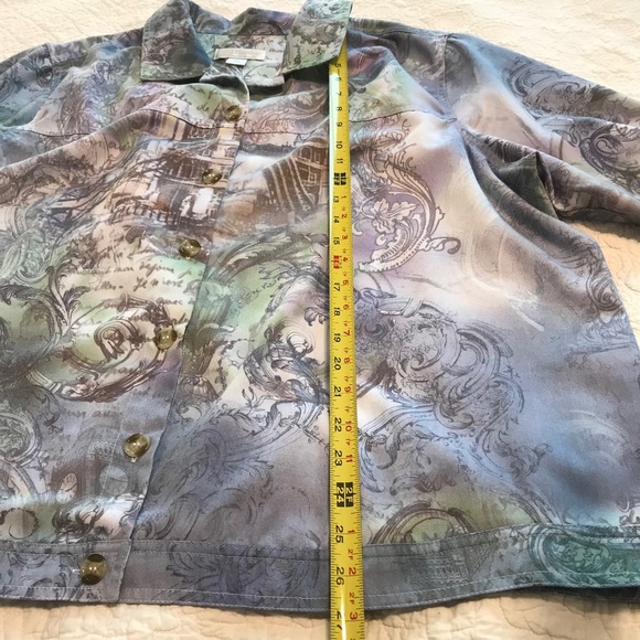 C&B colorful denim jacket with French images & text (2X) - Picture 15 of 15